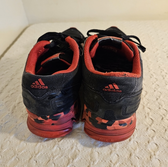 Adidas Red, Black Canvas Sneakers, Red Camo Soles, Men's 8, GUC - Picture 11 of 12